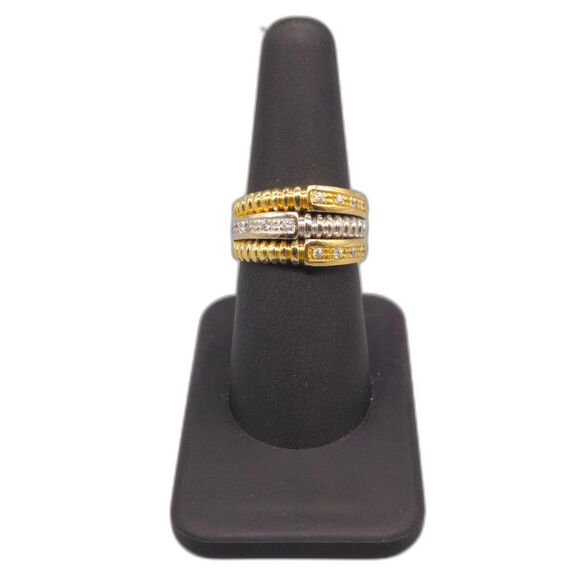 14KT TWO TONE 7.30G DIAMOND .15CTW RING SIZE 7 (162895-2)
